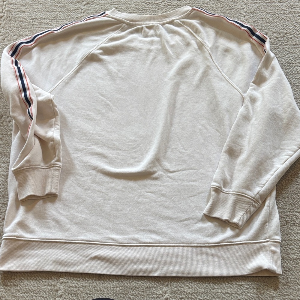 Lou & Grey Off-White Sweatshirt with Sleeve Stripes - Picture 4 of 4